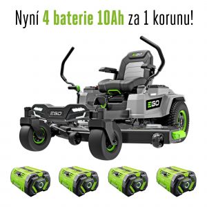 AKU zahradní rider s nulovým poloměrem zatáčení EGO Z6, ZT5201E-L, se zvětšeným záběrem