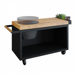 OFYR Kamado Table Black 135 PRO Teak Wood BGE