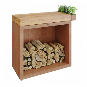 OFYR Butcher Block Storage 90 Corten Teak Wood